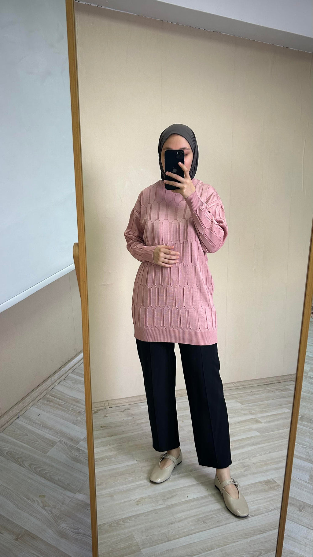Zia Merserize Mum Desenli Kazak - Pembe