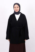 Ombra Yumuşak Dokulu Triko Kimono Hırka - Sütlü Kahve