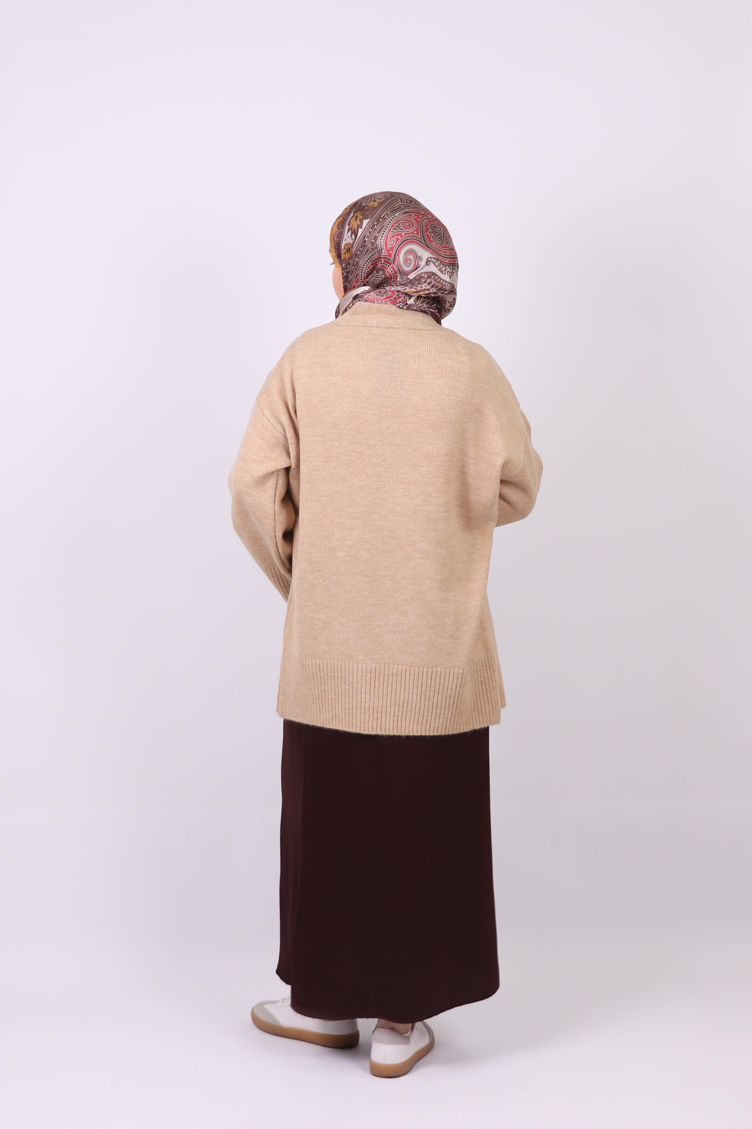 Vizon Yumuşak Dokulu Triko Kimono Hırka