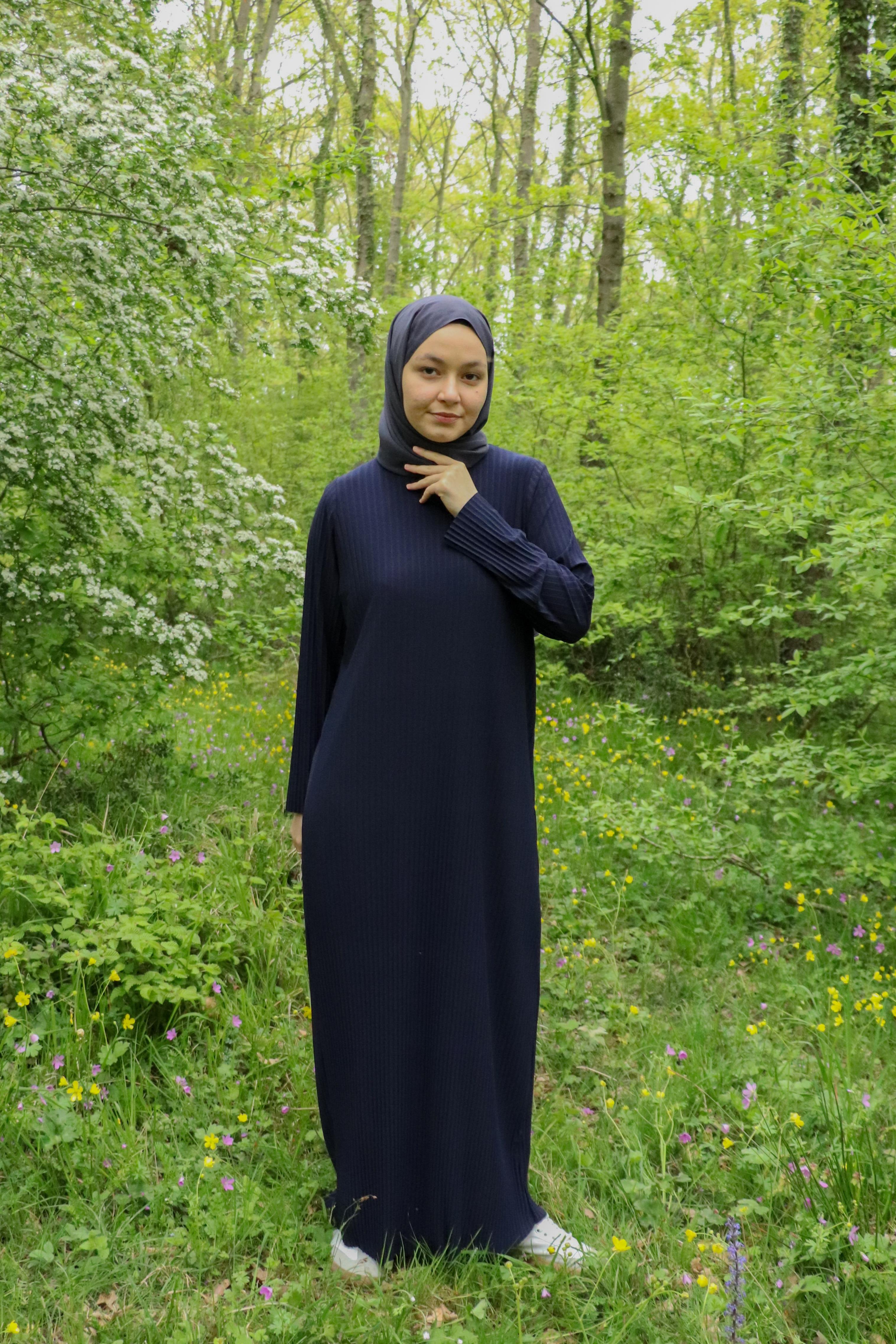 Sona Pliseli Sandy Maxi Elbise - Lacivert