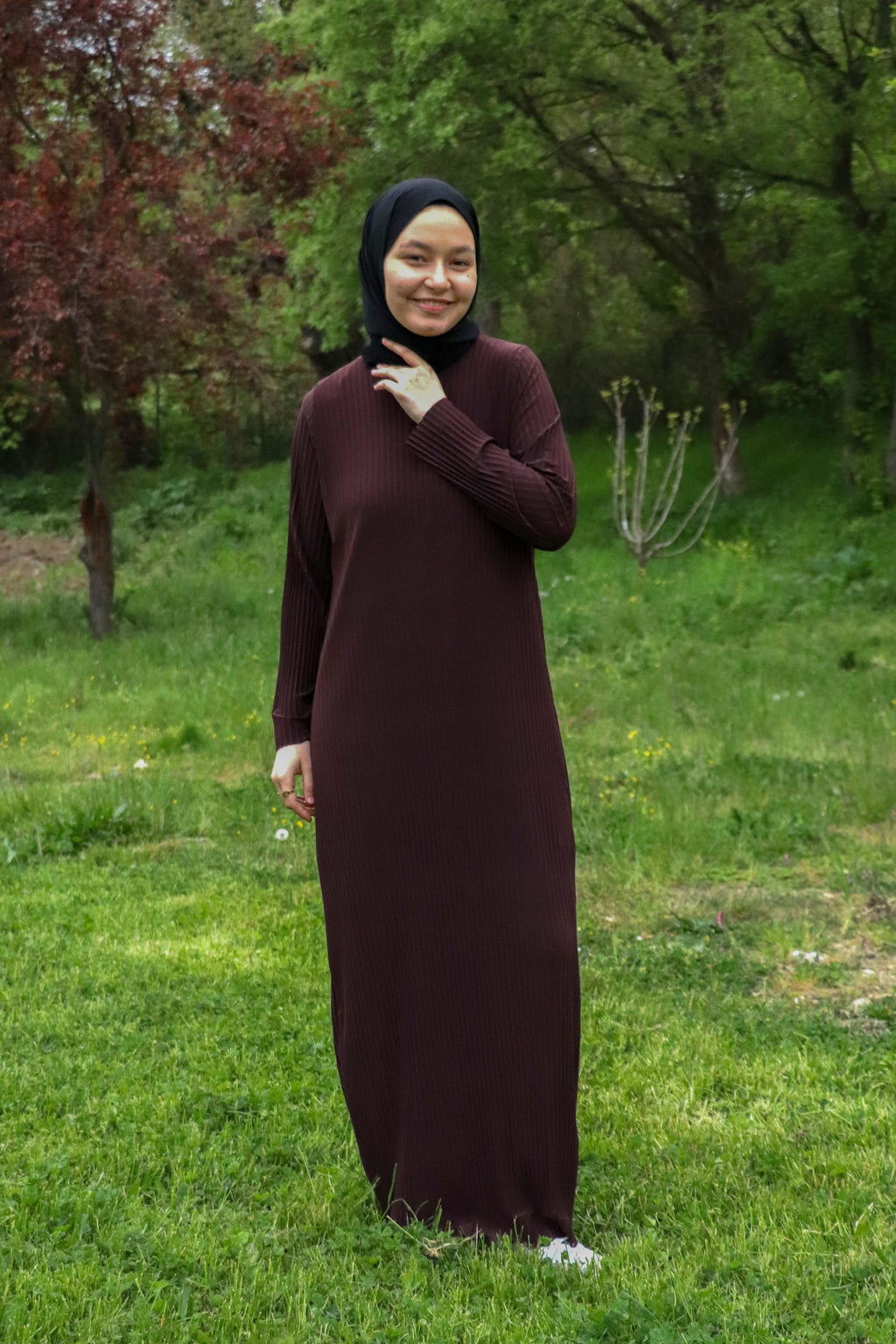 Sona Pliseli Sandy Maxi Elbise - Kahverengi
