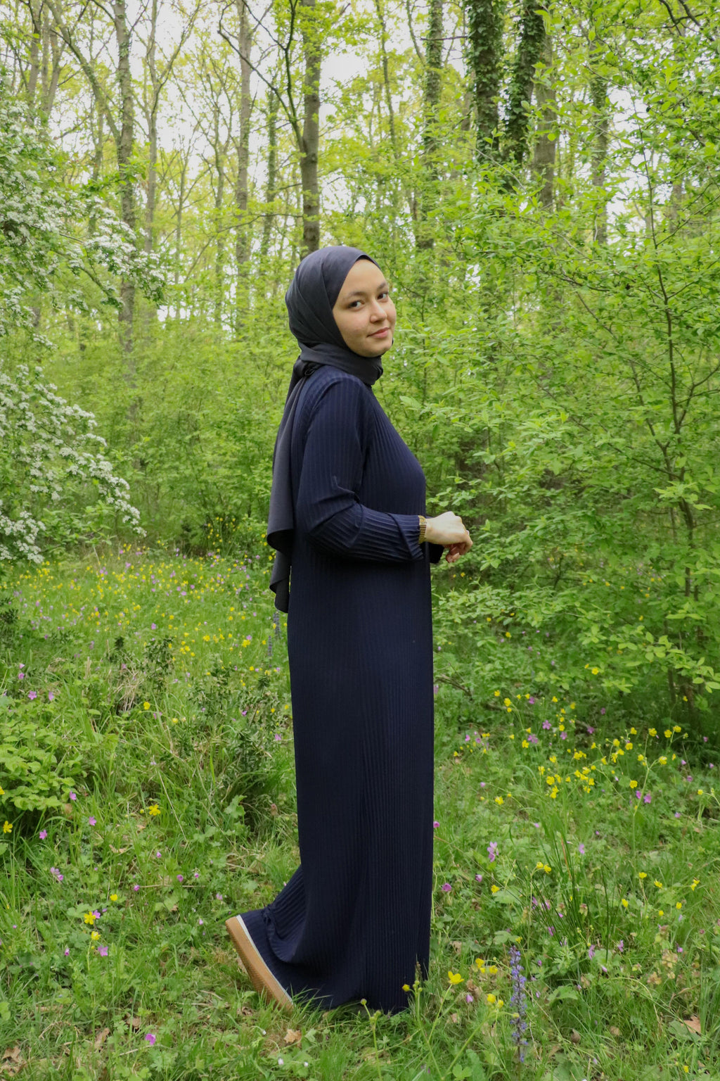 Sona Pliseli Sandy Maxi Elbise - Lacivert