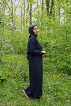 Sona Pliseli Sandy Maxi Elbise - Lacivert