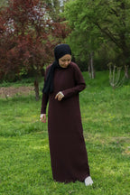 Sona Pliseli Sandy Maxi Elbise - Kahverengi