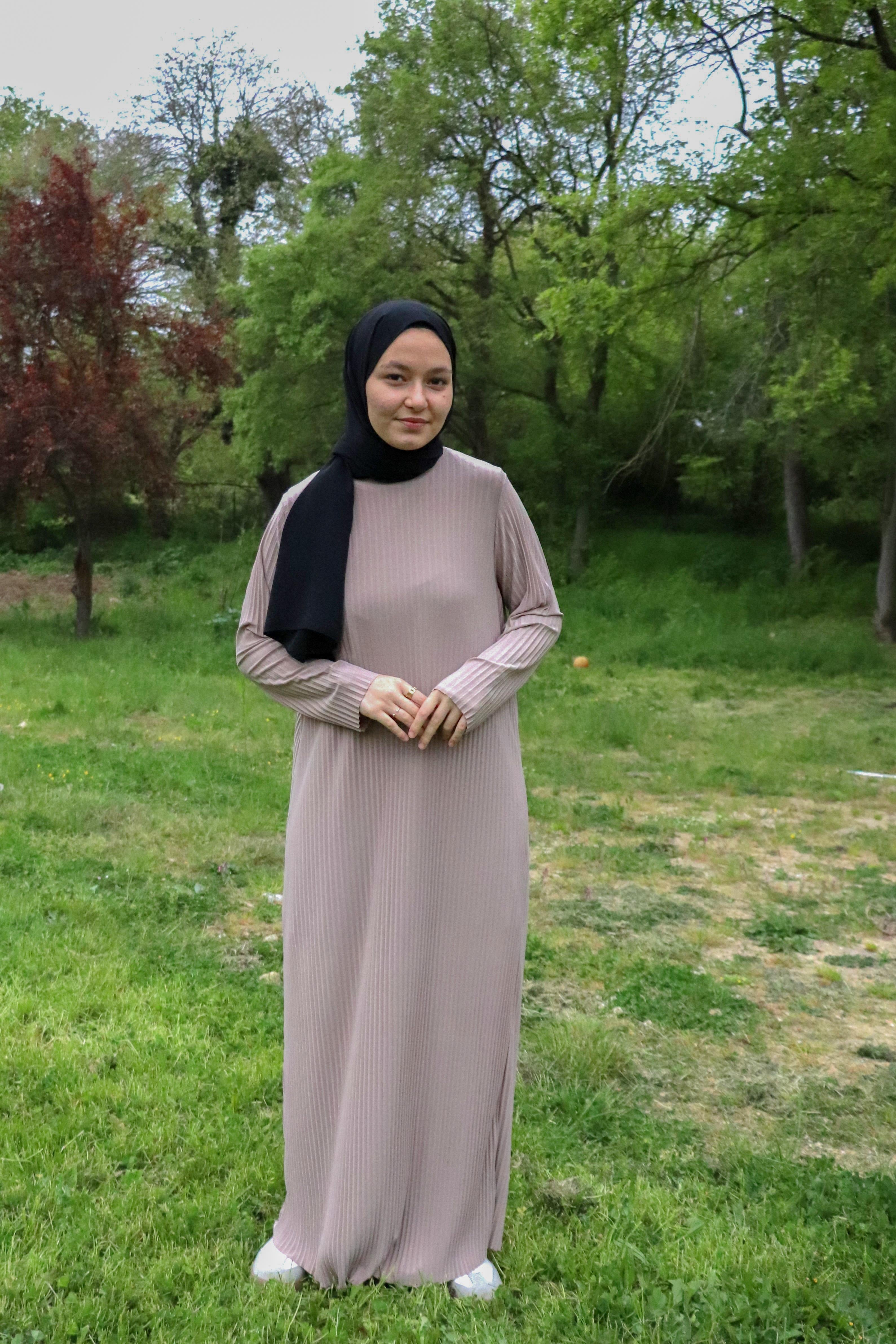 Sona Pliseli Sandy Maxi Elbise - Vizon