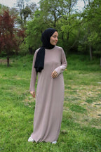 Sona Pliseli Sandy Maxi Elbise - Vizon