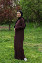 Sona Pliseli Sandy Maxi Elbise - Kahverengi