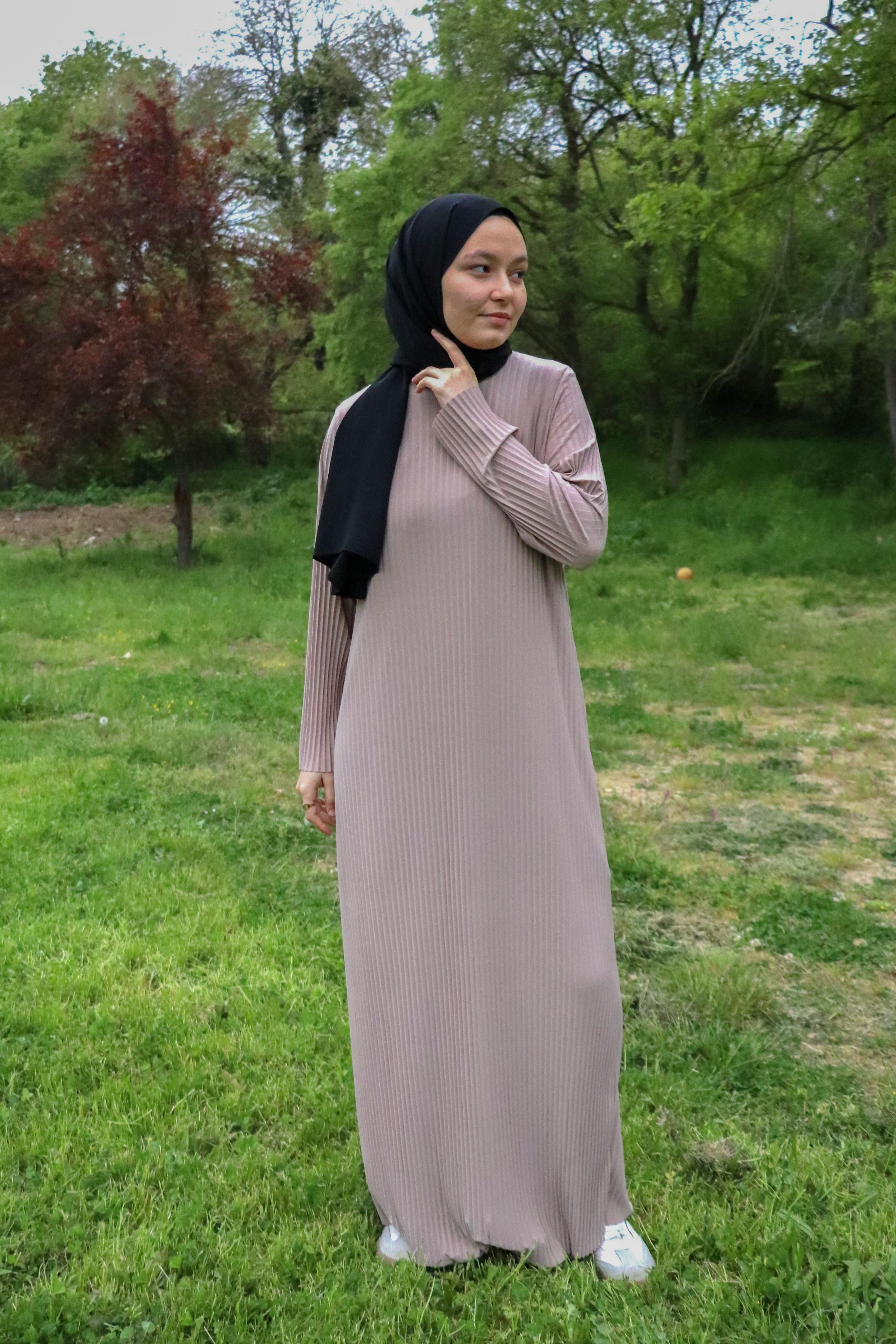 Sona Pliseli Sandy Maxi Elbise - Vizon