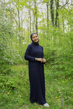 Sona Pliseli Sandy Maxi Elbise - Lacivert