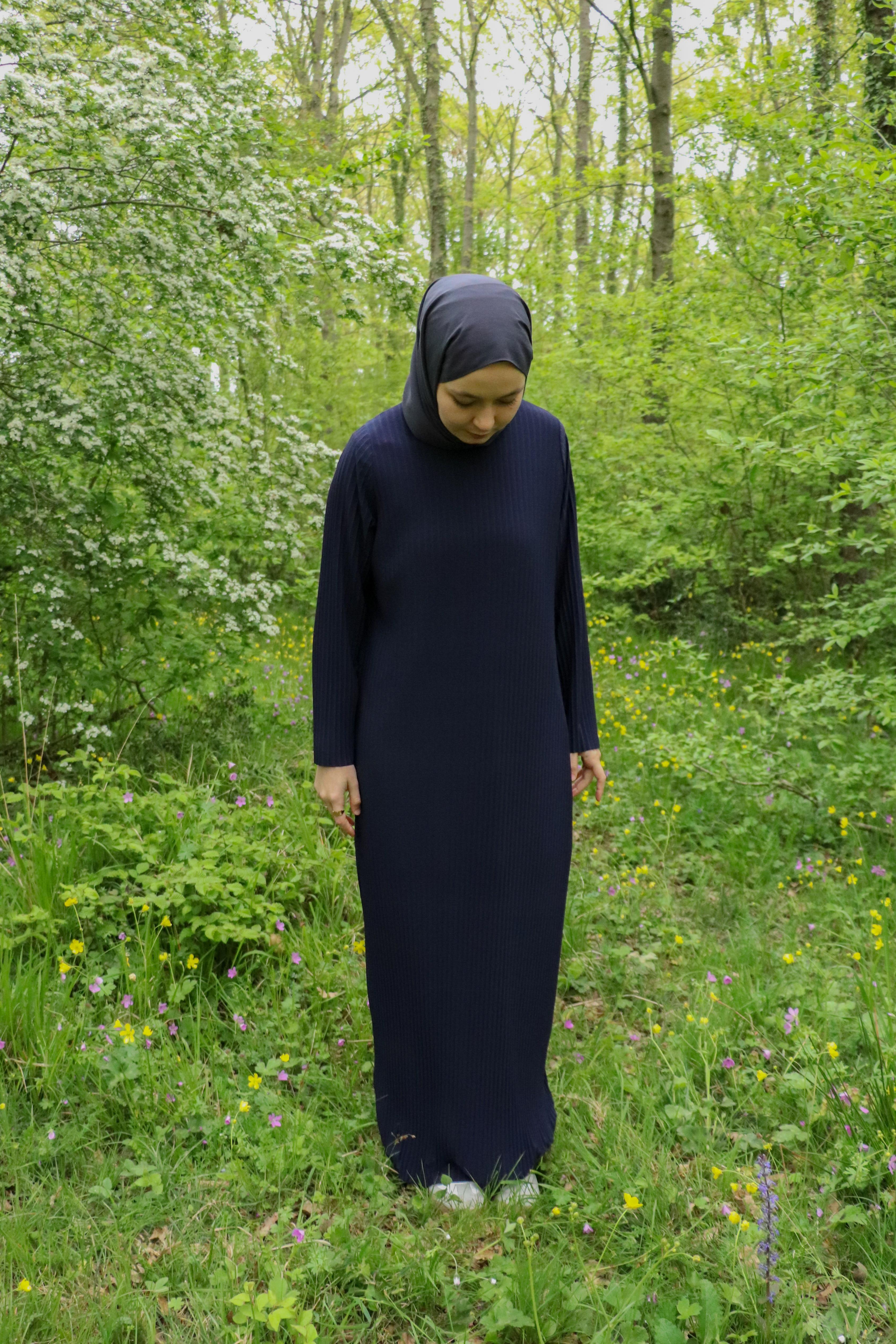 Sona Pliseli Sandy Maxi Elbise - Lacivert