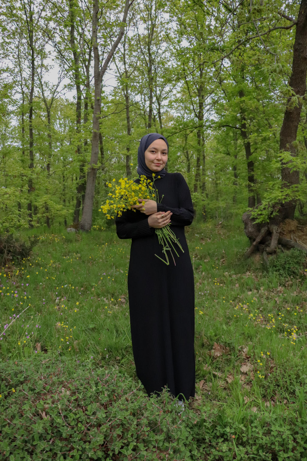 Sona Pliseli Sandy Maxi Elbise - Siyah