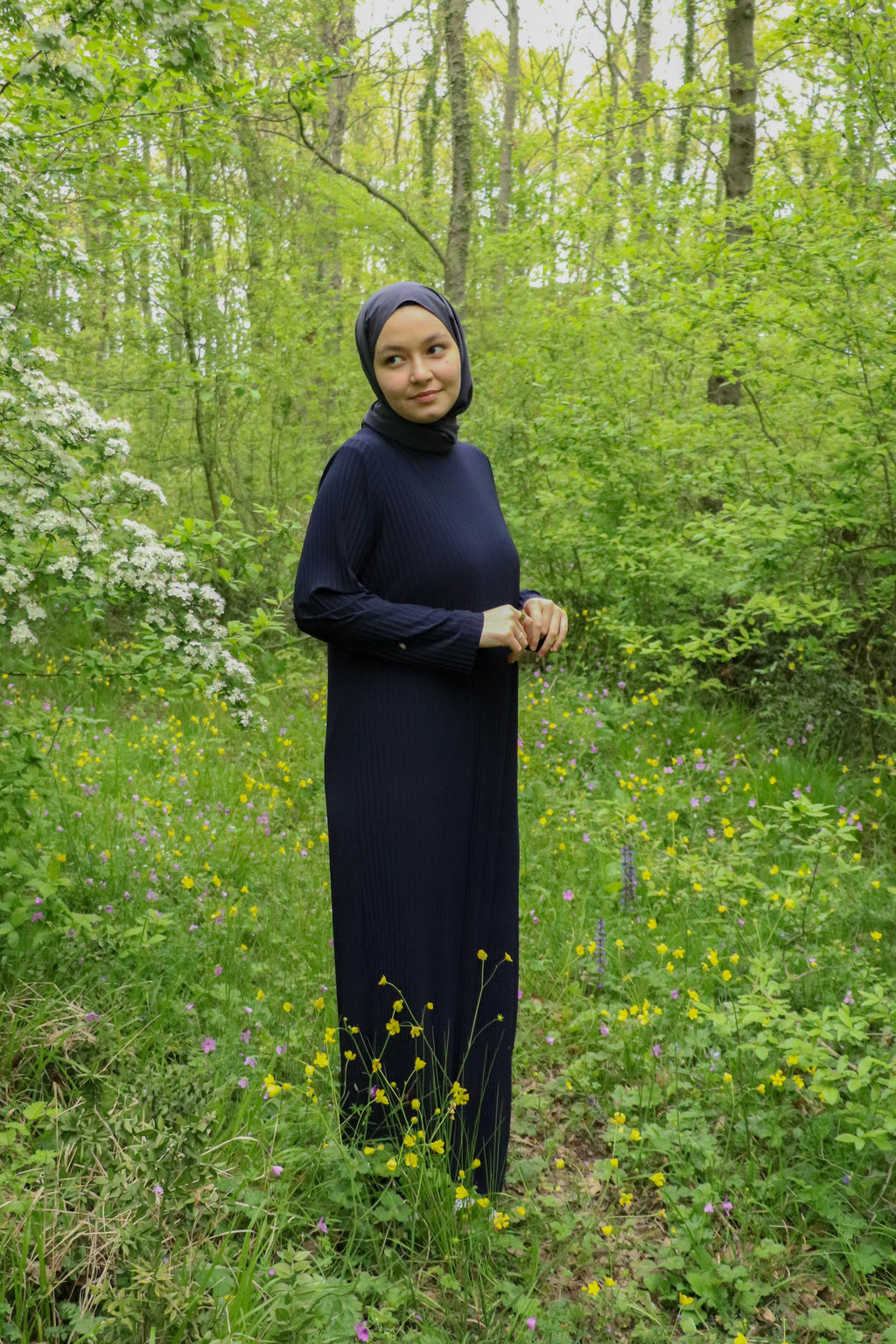 Sona Pliseli Sandy Maxi Elbise - Lacivert