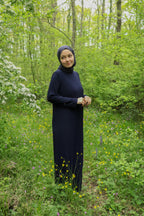 Sona Pliseli Sandy Maxi Elbise - Lacivert