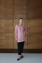 Vela Premium İplik Baklava Desen Hırka - Pembe