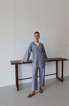 Gri Krinkıl Dokulu Kimono Takım