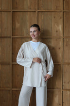 Vizon Krinkıl Dokulu Kimono Takım