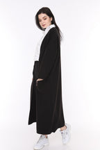 Liva Kimono Kol Cepli Triko Hırka - Siyah