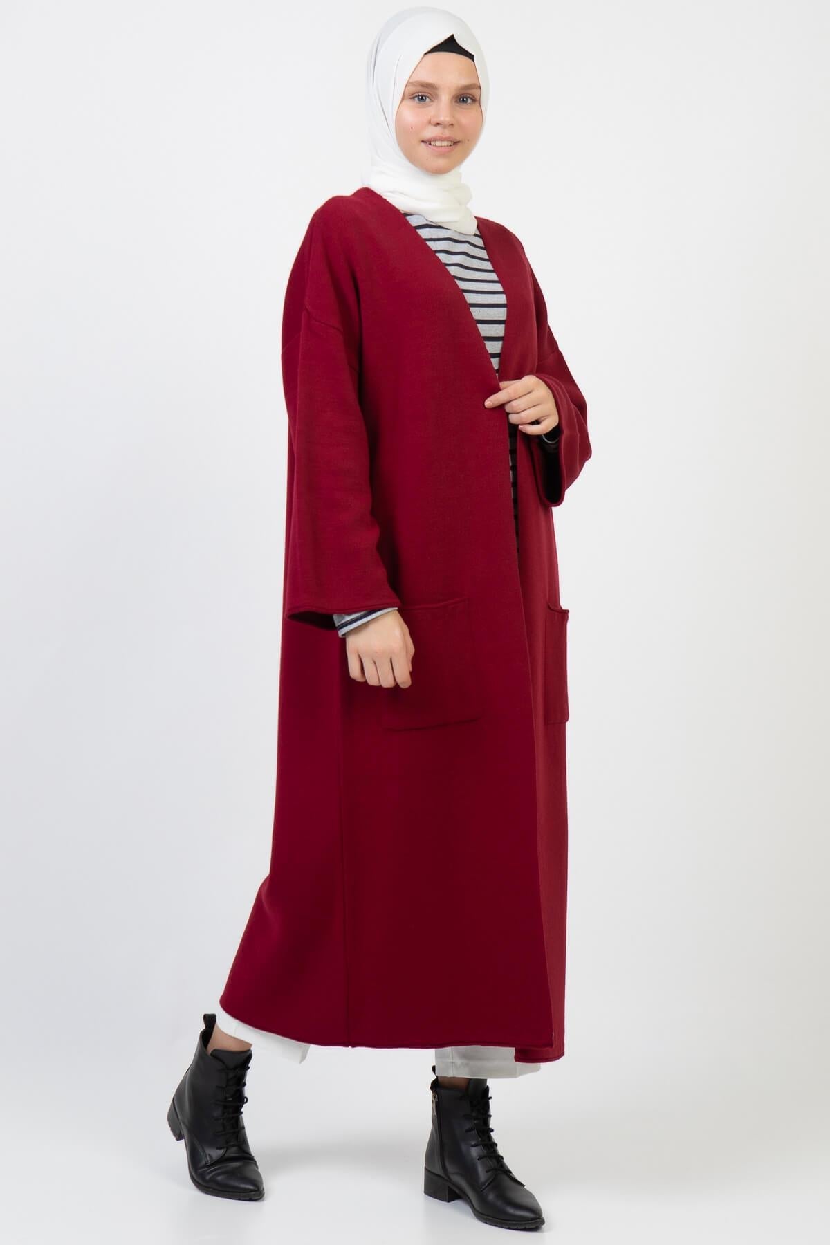 Kadın Kimono Kol Cepli Triko Hırka