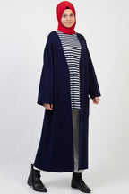 Liva Kimono Kol Cepli Triko Hırka - Lacivert