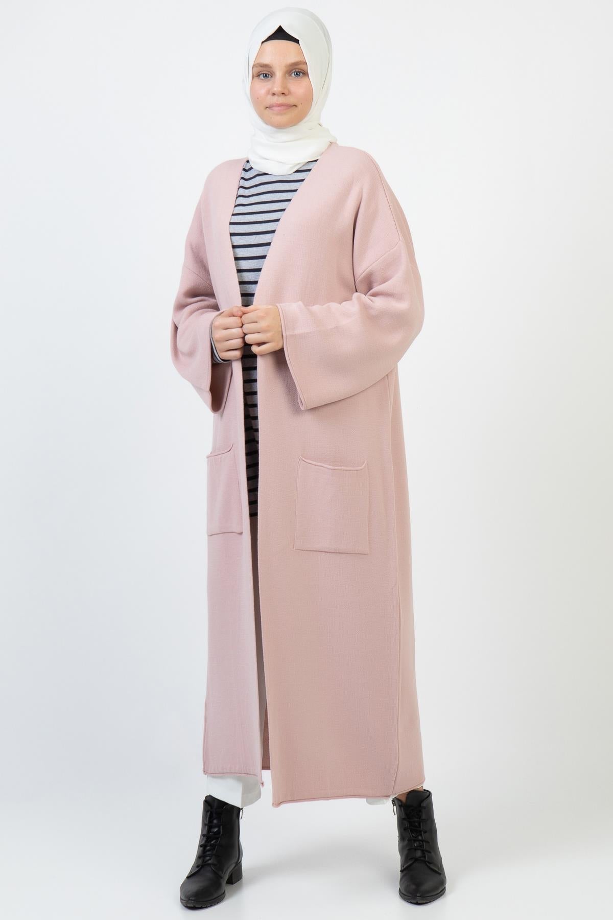 Kadın Kimono Kol Cepli Triko Hırka