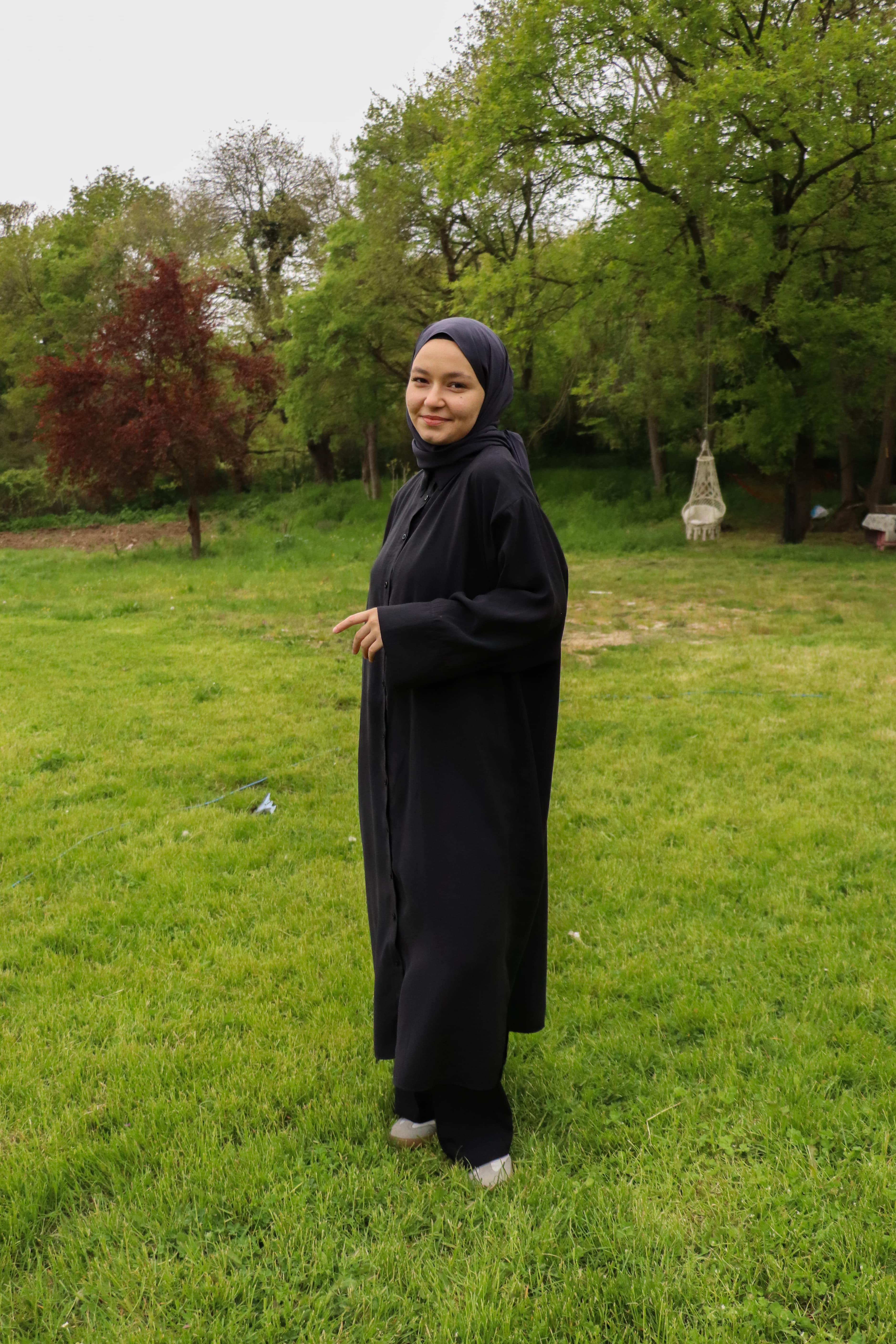 Siyah Modal Oversize Panço Gömlek