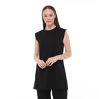 İkili Paket Penye Sıfır Kollu Dik Yaka İçlik Uzun Tshirt