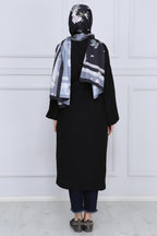Siyah Kuşaklı Çift Cepli Kimono - Siyah